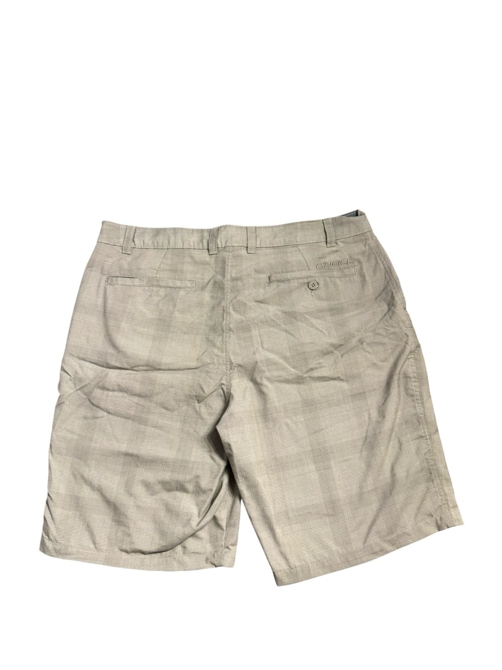 O'Neill Men's Light Beige Plaid Hybrid Shorts